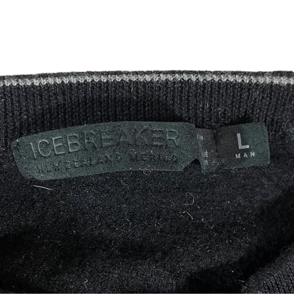 Ice Breaker- 100% New Zealand Marino Wool Black Crew Neck Pullover Sweat…